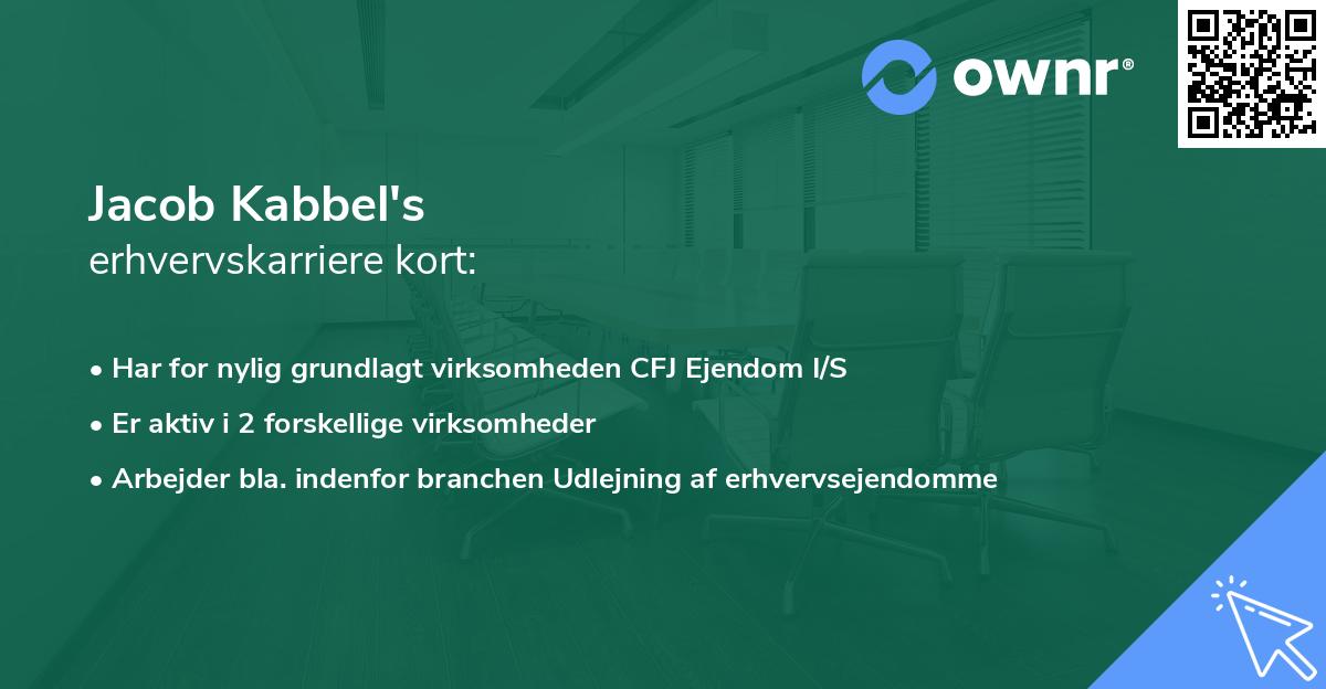 Jacob Kabbel's erhvervskarriere kort