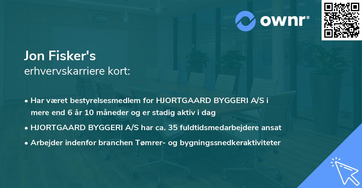 Jon Fisker's erhvervskarriere kort