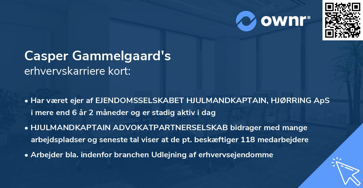 Casper Gammelgaard's erhvervskarriere kort