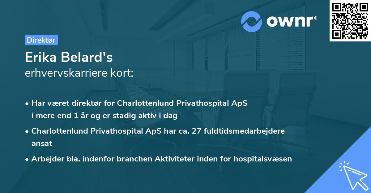 Erika Belard's erhvervskarriere kort