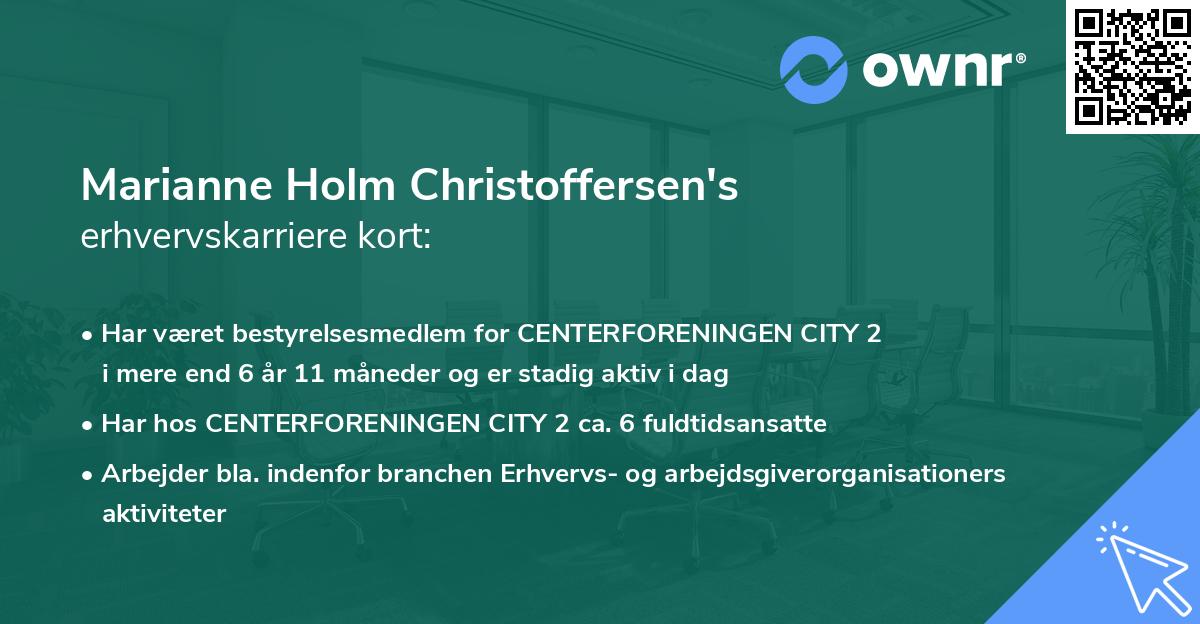 Marianne Holm Christoffersen's erhvervskarriere kort