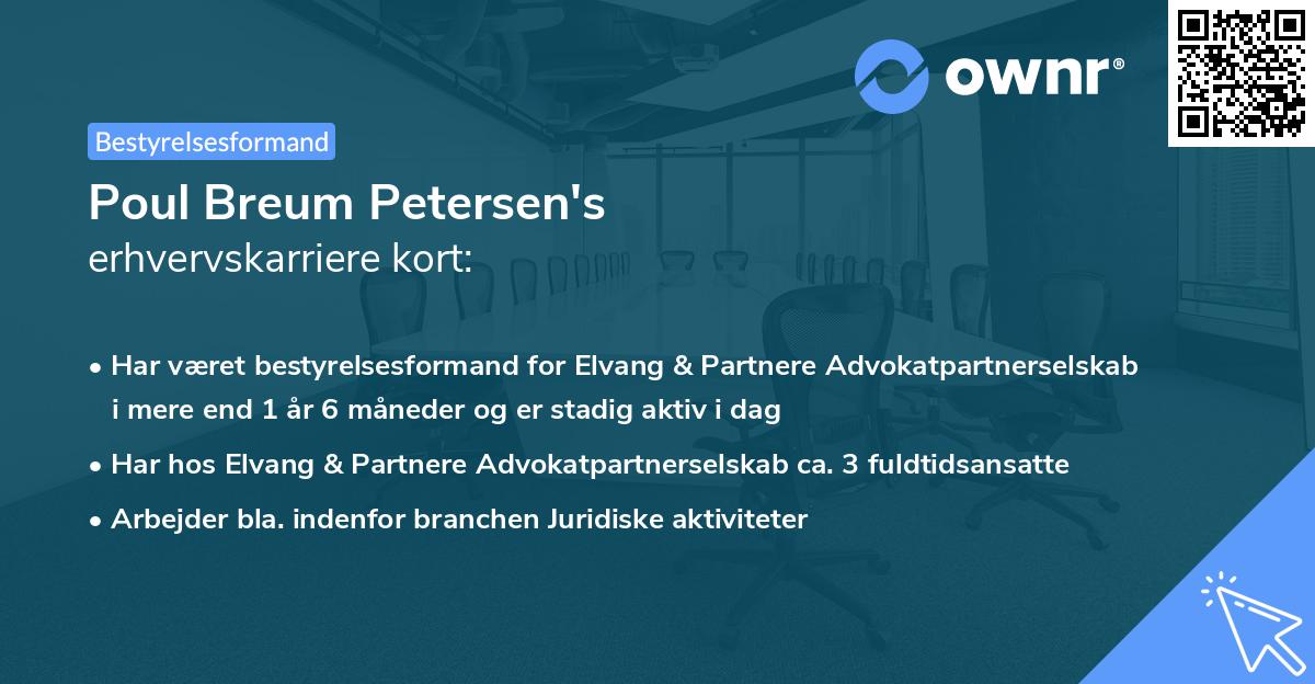 Poul Breum Petersen's erhvervskarriere kort
