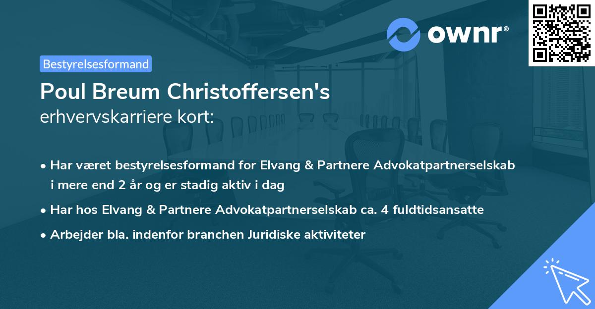 Poul Breum Christoffersen's erhvervskarriere kort