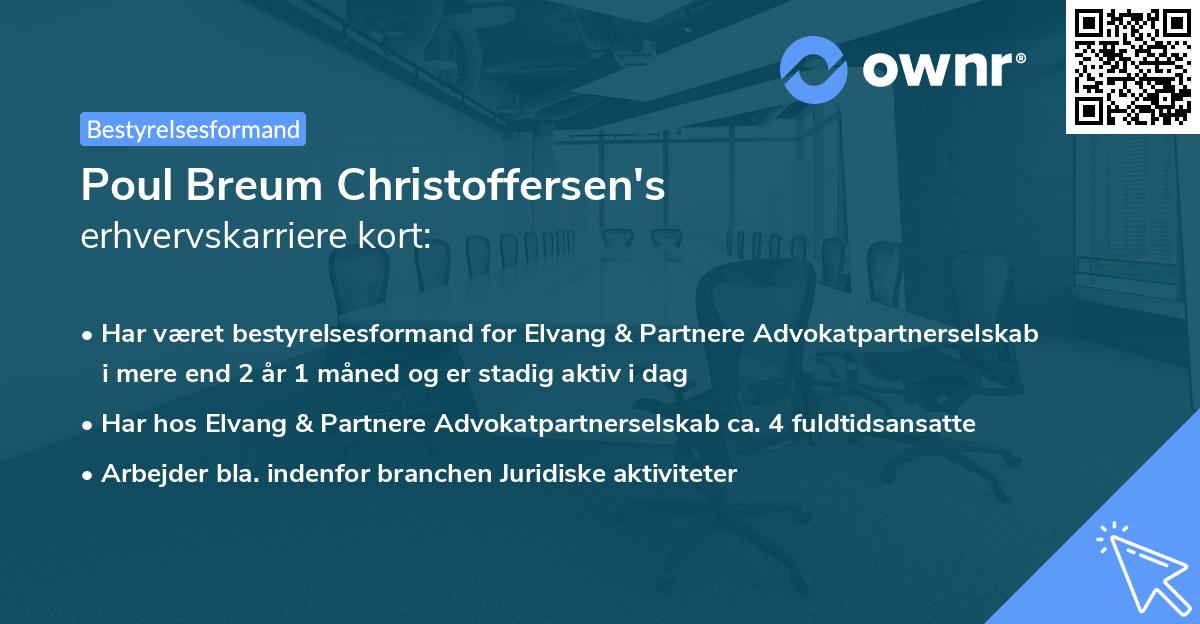 Poul Breum Christoffersen's erhvervskarriere kort