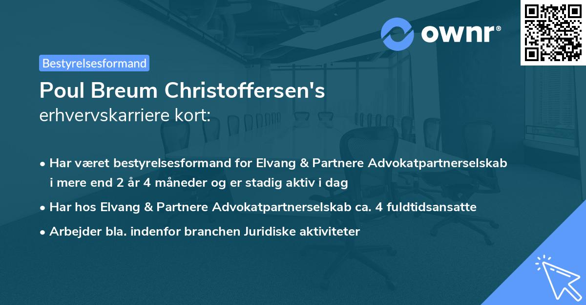 Poul Breum Christoffersen's erhvervskarriere kort