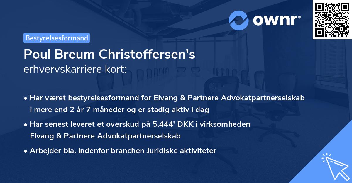 Poul Breum Christoffersen's erhvervskarriere kort