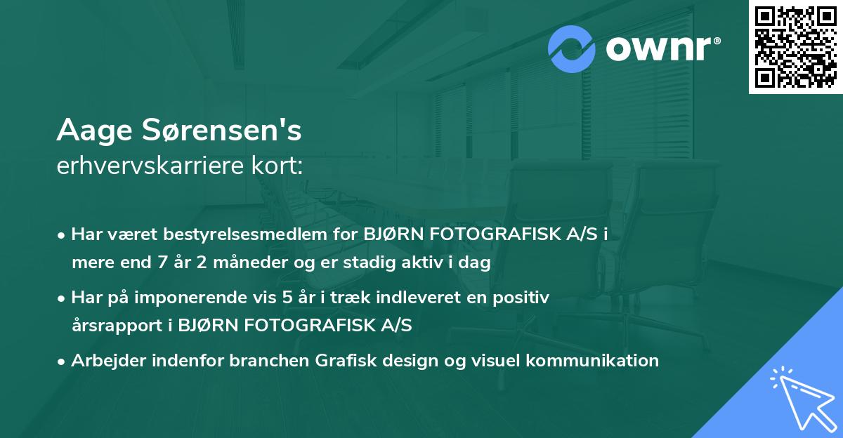 Aage Sørensen's erhvervskarriere kort