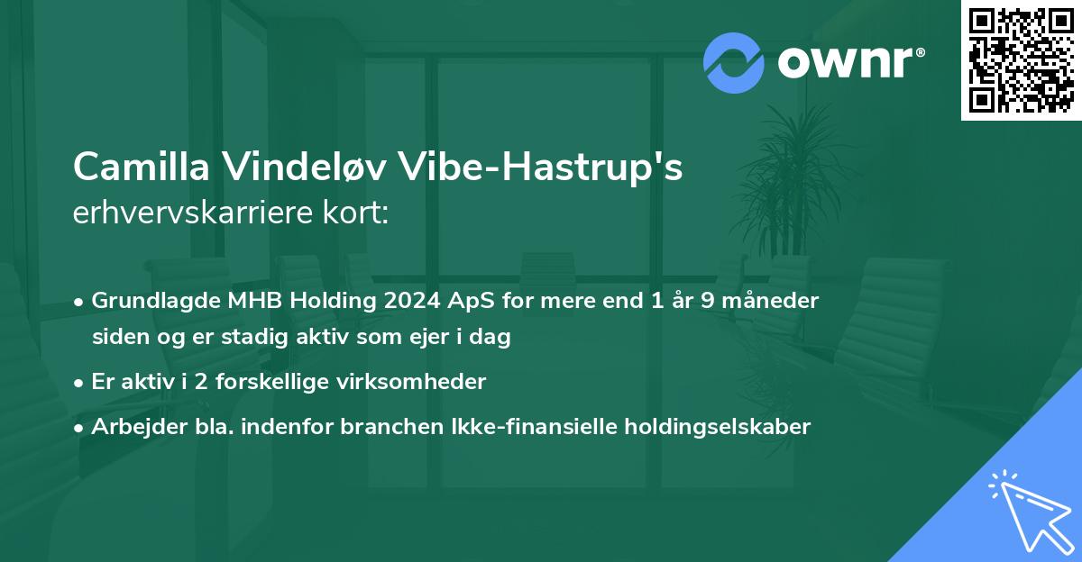 Camilla Vindeløv Vibe-Hastrup's erhvervskarriere kort