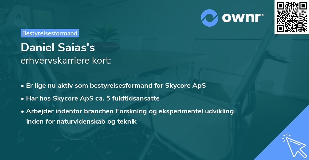 Daniel Saias's erhvervskarriere kort