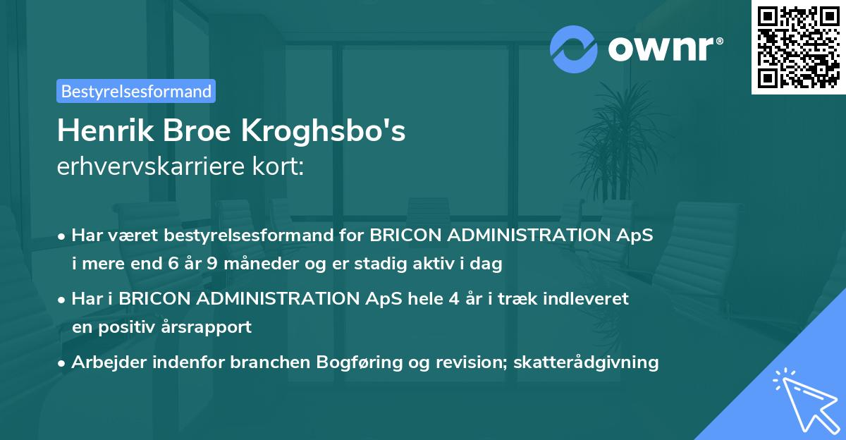 Henrik Broe Kroghsbo's erhvervskarriere kort