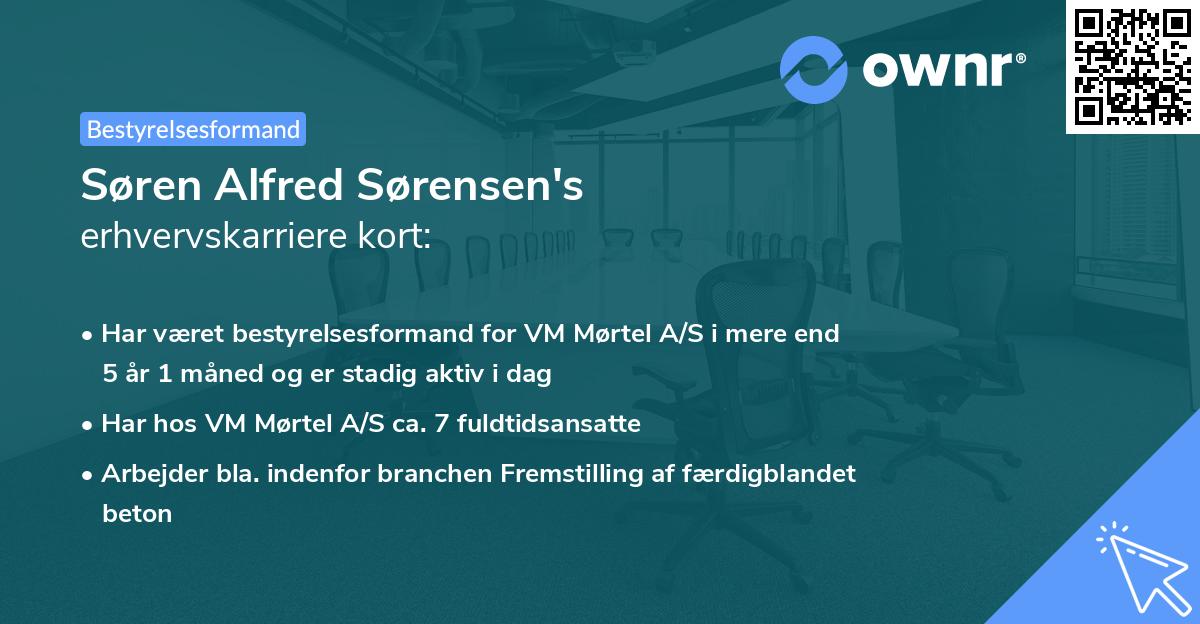 Søren Alfred Sørensen's erhvervskarriere kort