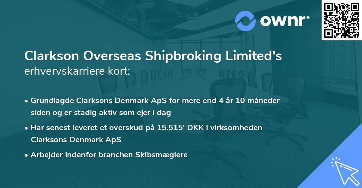 Clarkson Overseas Shipbroking Limited's erhvervskarriere kort