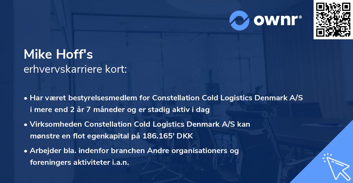 Mike Hoff's erhvervskarriere kort