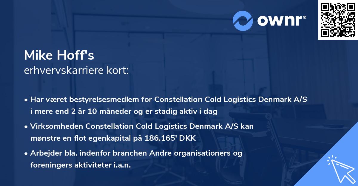 Mike Hoff's erhvervskarriere kort