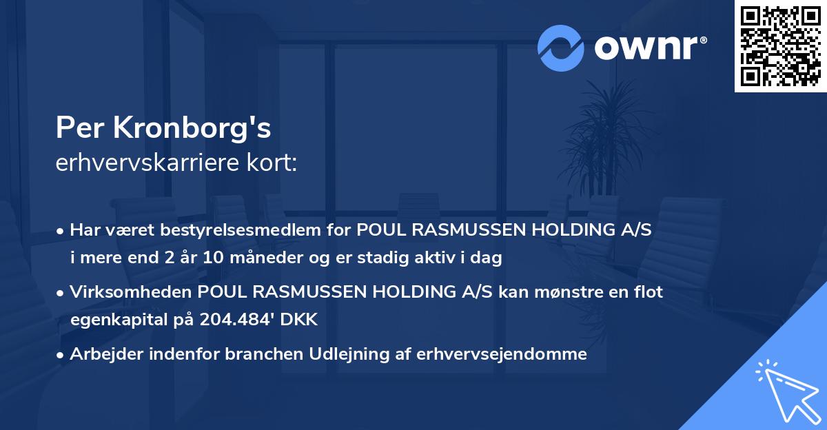 Per Kronborg's erhvervskarriere kort