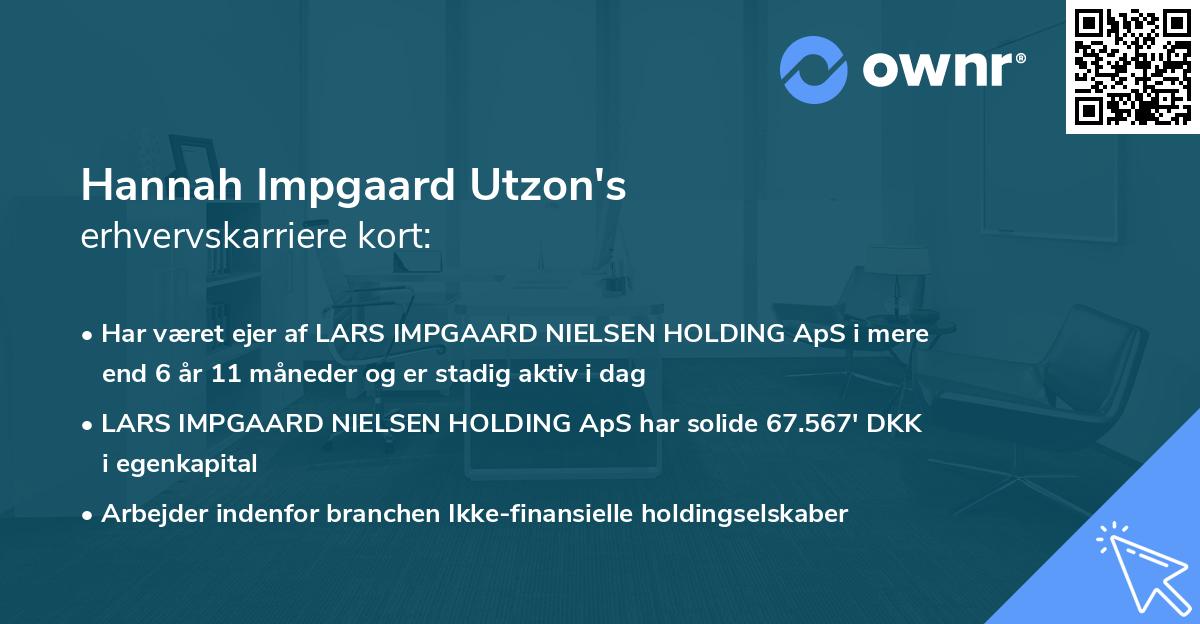 Hannah Impgaard Utzon's erhvervskarriere kort