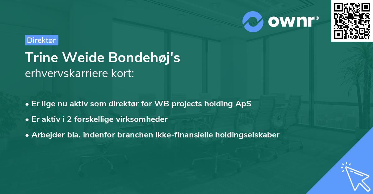 Trine Weide Bondehøj's erhvervskarriere kort
