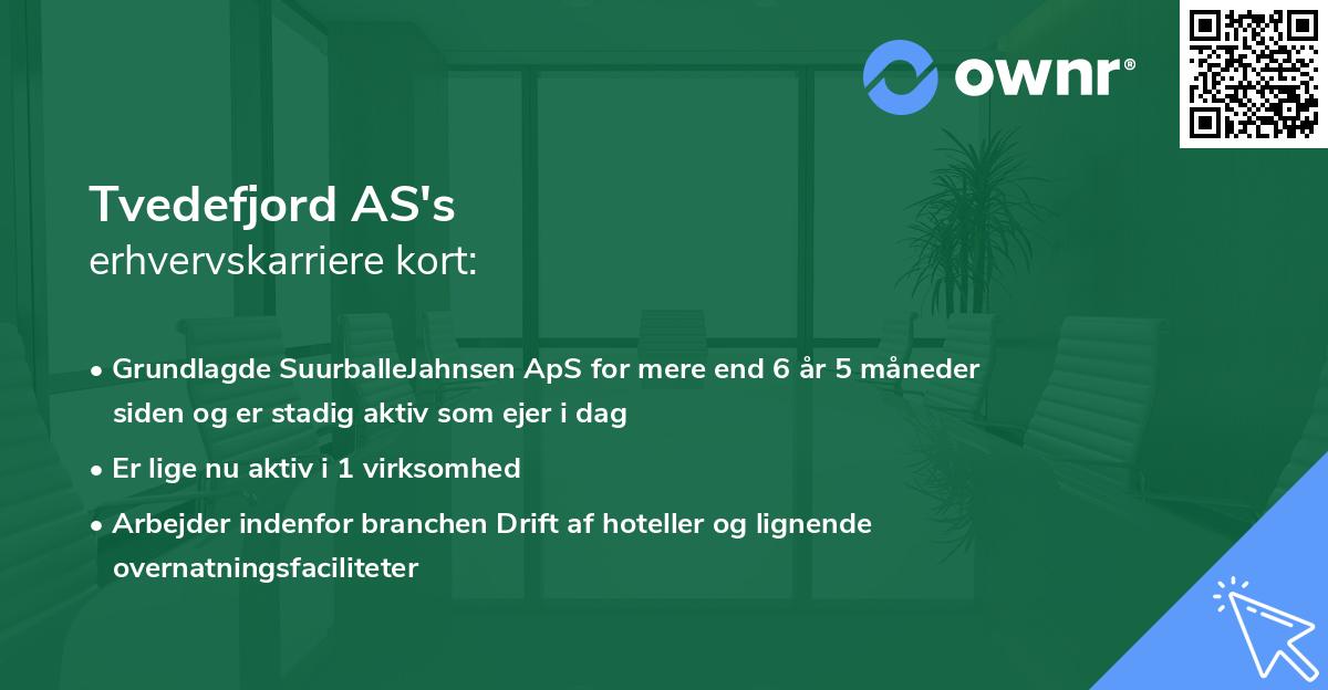 Tvedefjord AS's erhvervskarriere kort