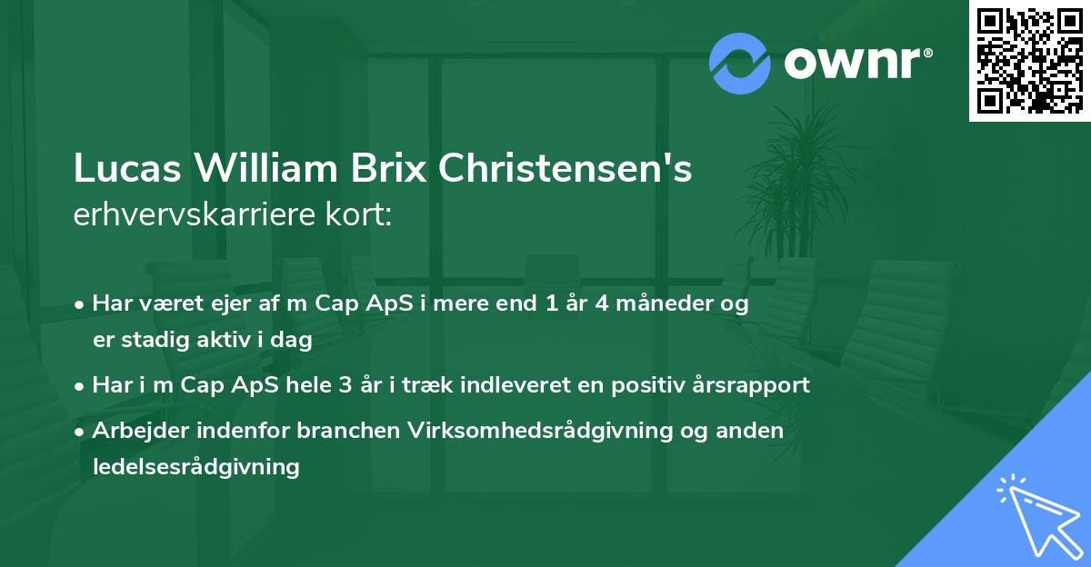 Lucas William Brix Christensen's erhvervskarriere kort