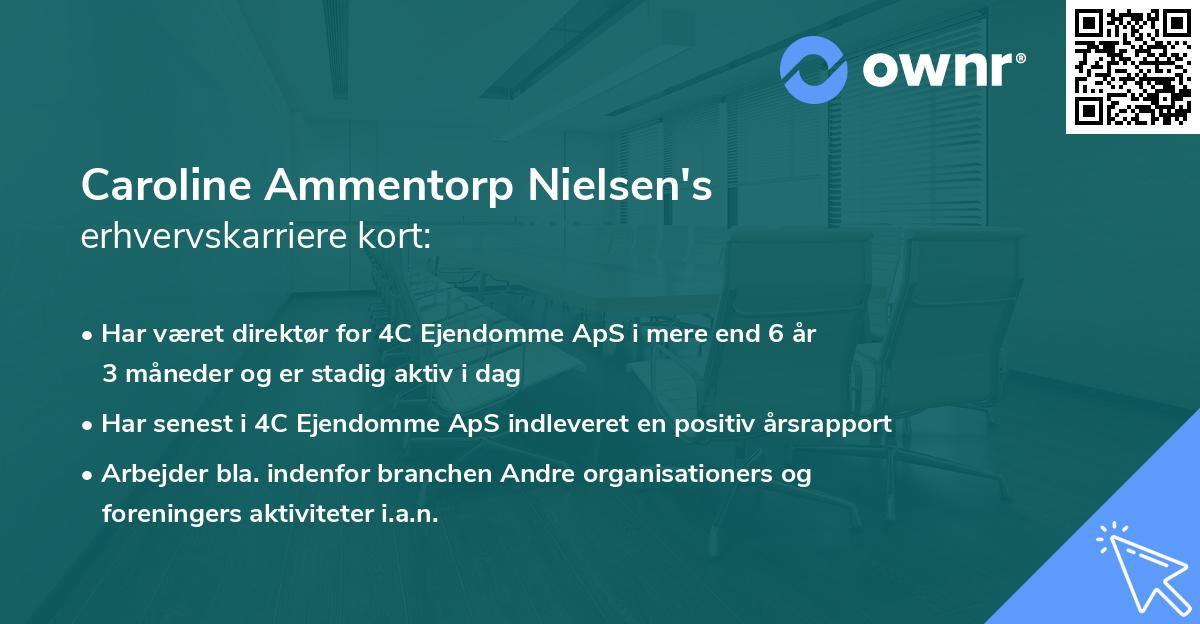 Caroline Ammentorp Nielsen's erhvervskarriere kort