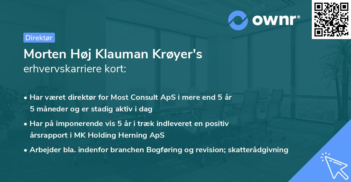Morten Høj Klauman Krøyer's erhvervskarriere kort