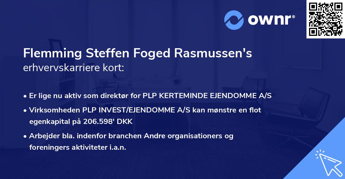 Flemming Steffen Foged Rasmussen's erhvervskarriere kort