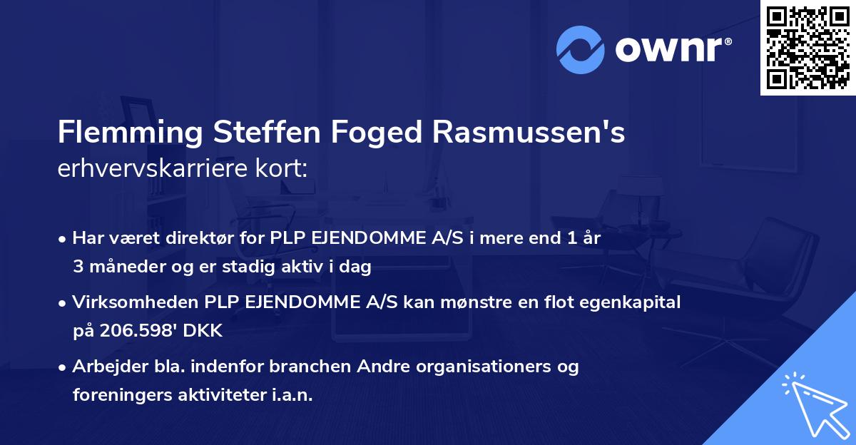 Flemming Steffen Foged Rasmussen's erhvervskarriere kort