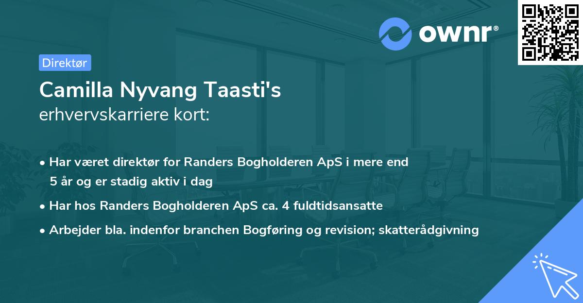 Camilla Nyvang Taasti's erhvervskarriere kort