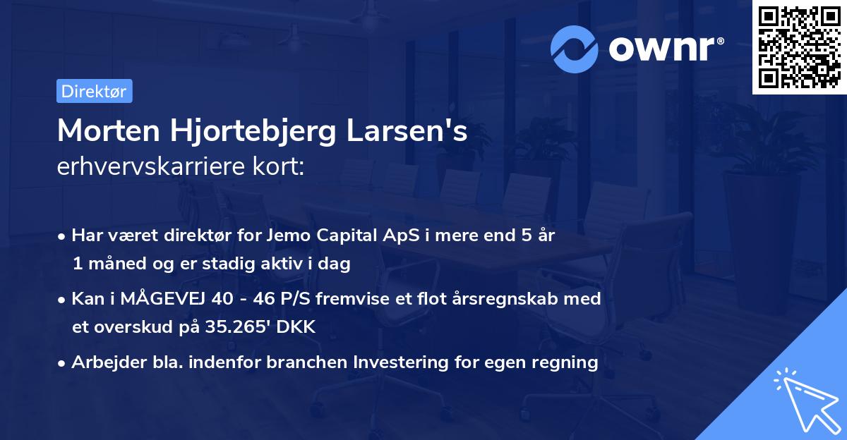 Morten Hjortebjerg Larsen's erhvervskarriere kort
