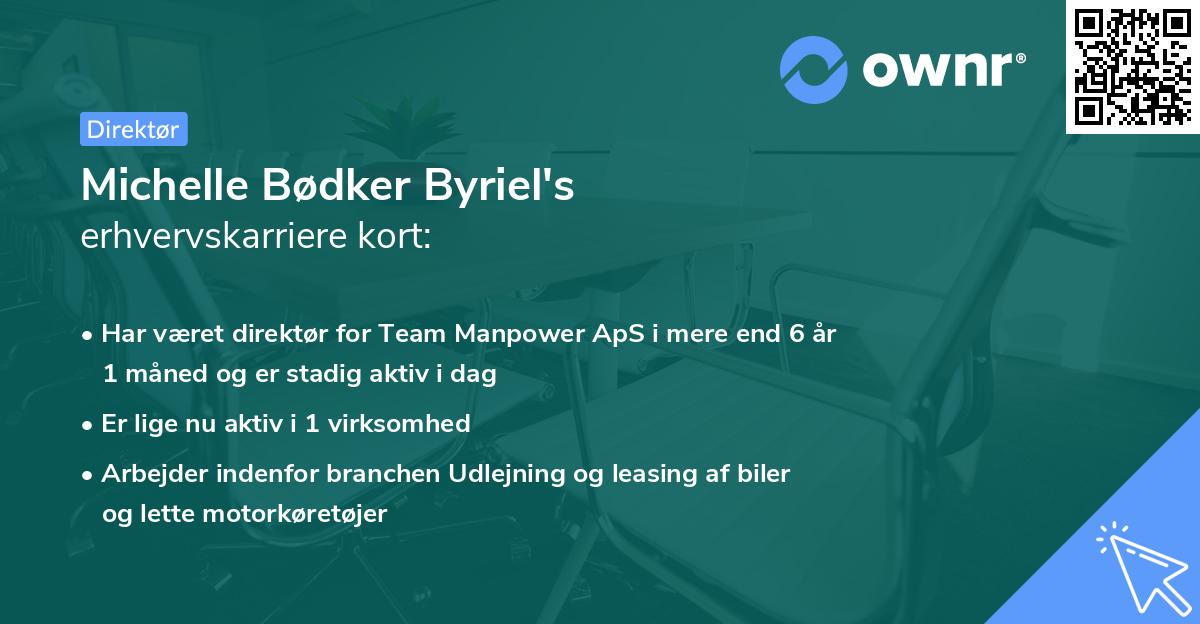 Michelle Bødker Byriel's erhvervskarriere kort