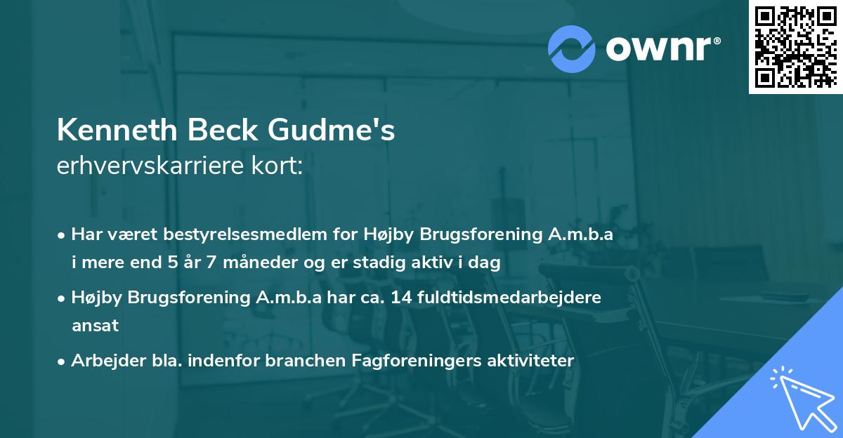 Kenneth Beck Gudme's erhvervskarriere kort