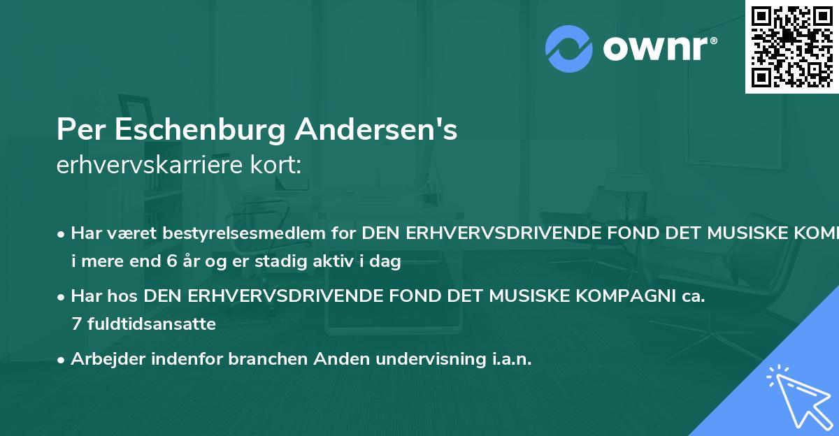 Per Eschenburg Andersen's erhvervskarriere kort