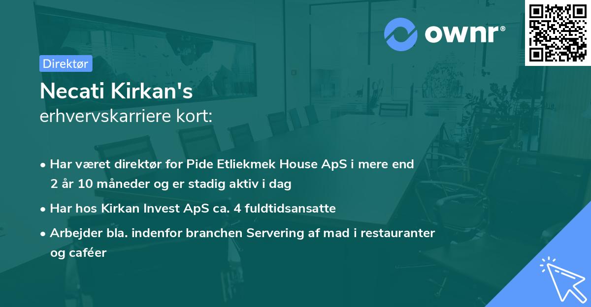 Necati Kirkan's erhvervskarriere kort