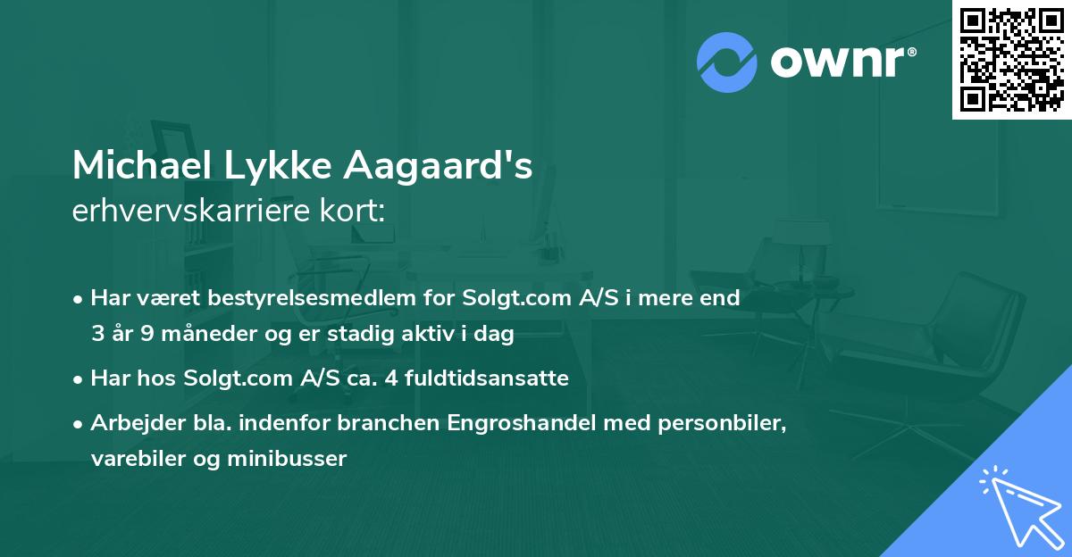 Michael Lykke Aagaard's erhvervskarriere kort