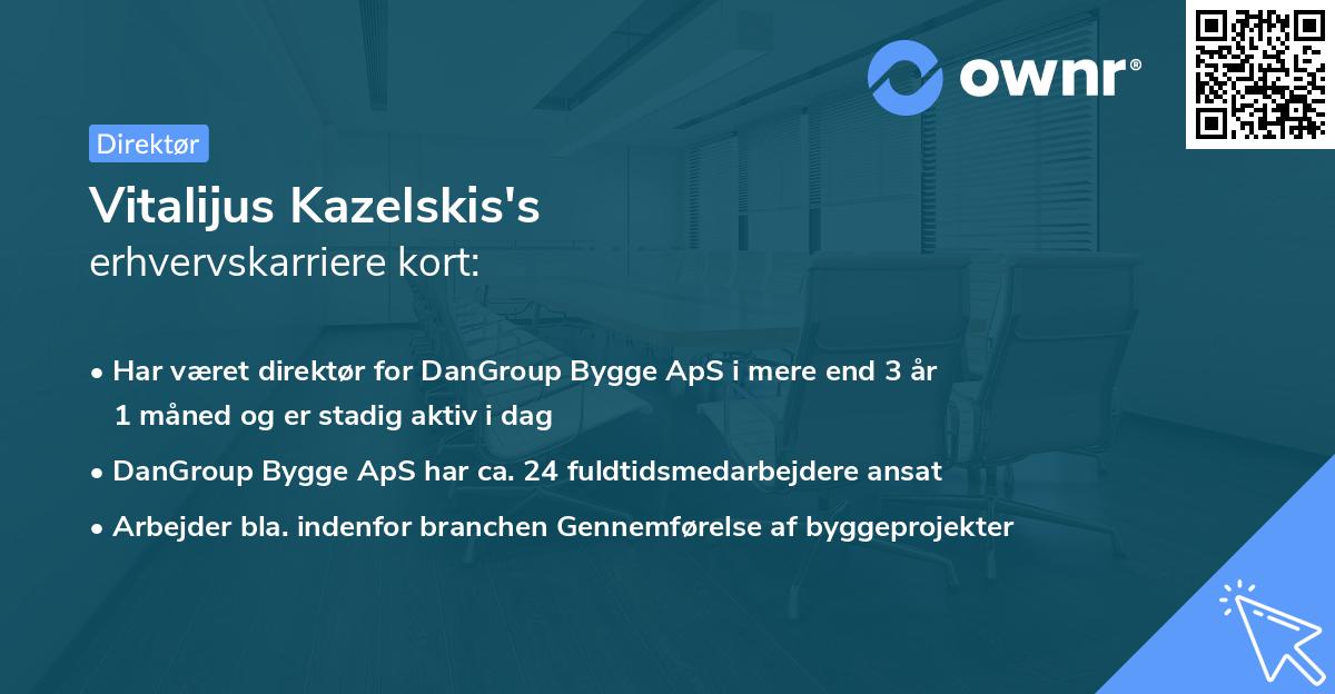 Vitalijus Kazelskis's erhvervskarriere kort