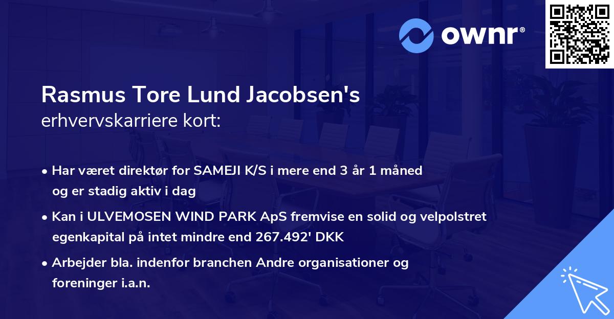 Rasmus Tore Lund Jacobsen's erhvervskarriere kort
