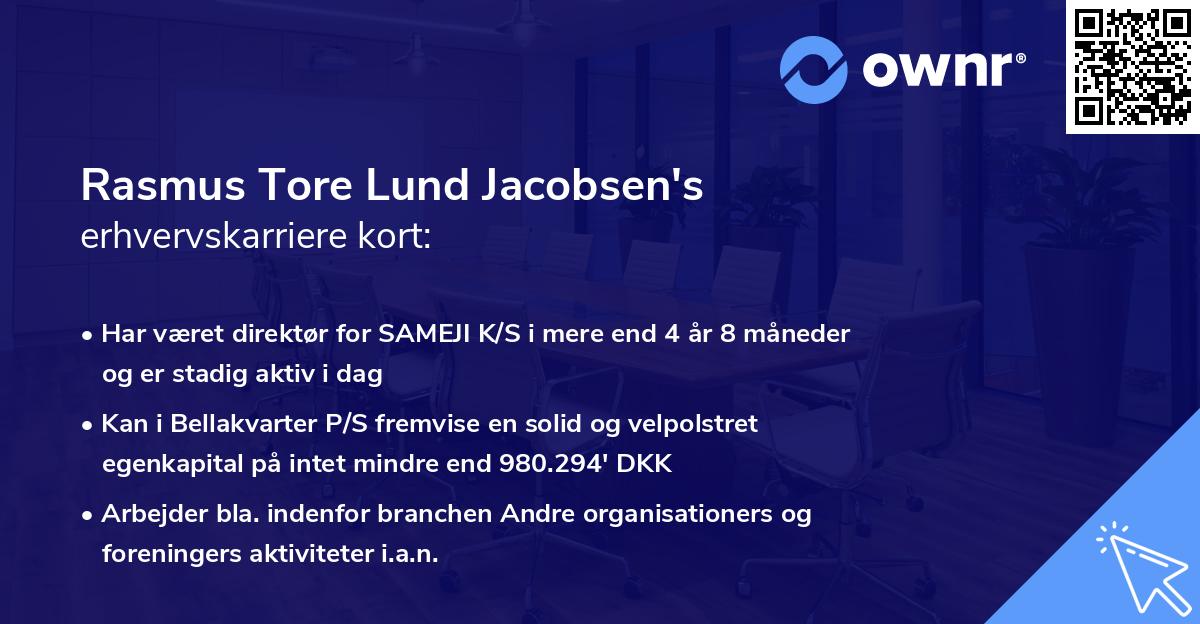 Rasmus Tore Lund Jacobsen's erhvervskarriere kort