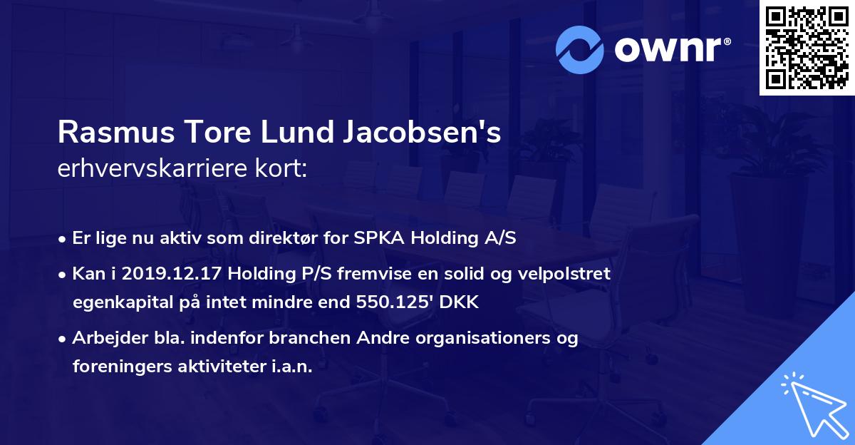 Rasmus Tore Lund Jacobsen's erhvervskarriere kort