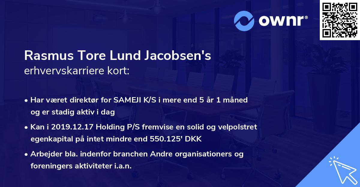 Rasmus Tore Lund Jacobsen's erhvervskarriere kort