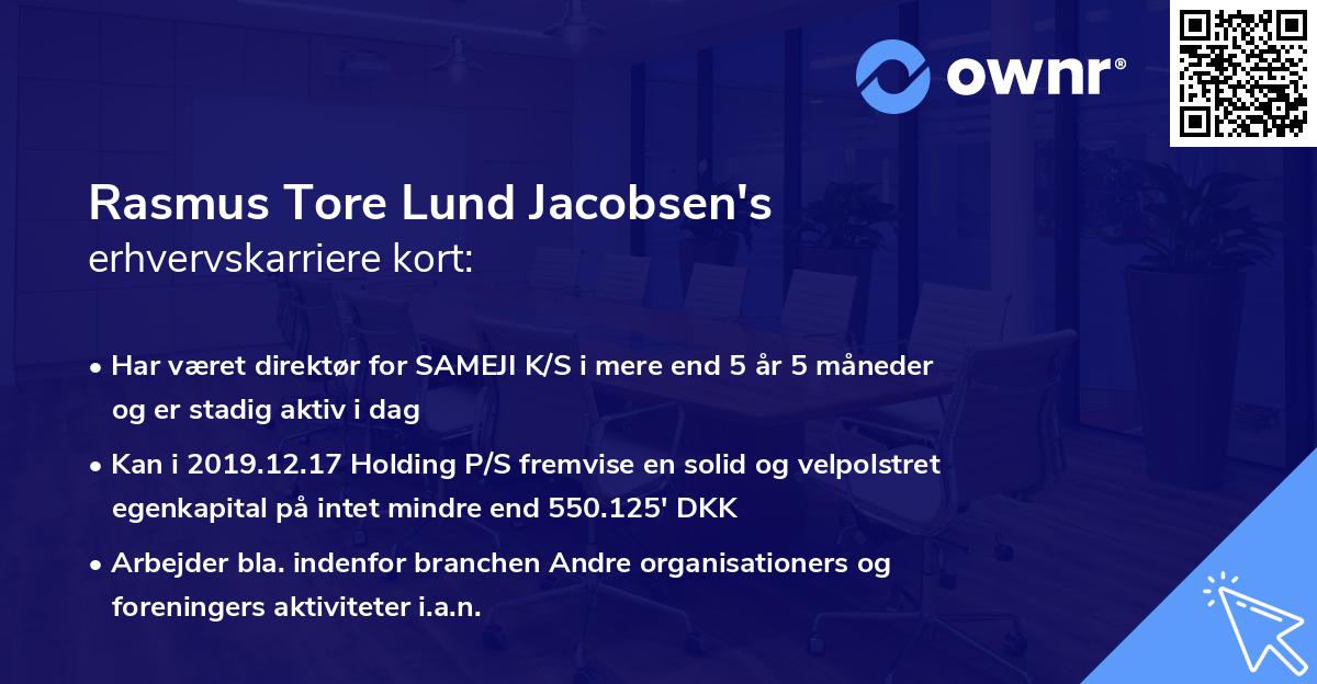 Rasmus Tore Lund Jacobsen's erhvervskarriere kort