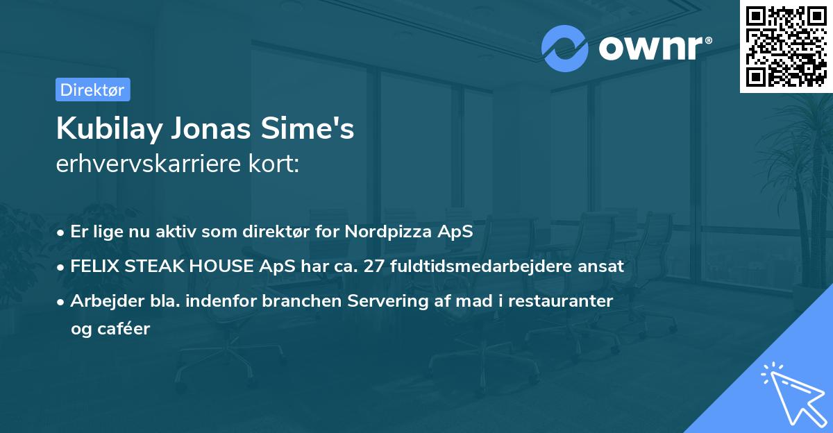 Kubilay Jonas Sime's erhvervskarriere kort