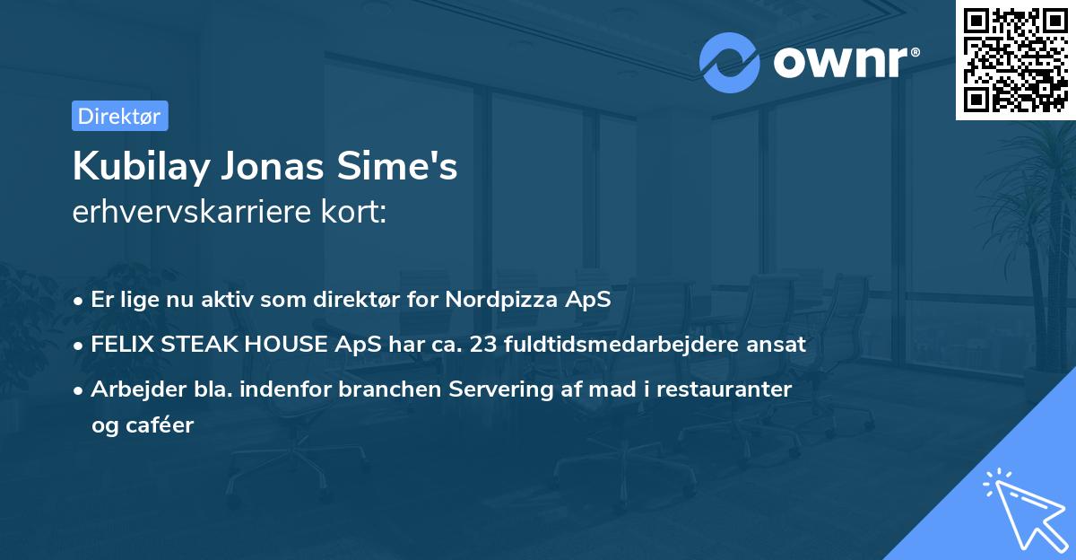 Kubilay Jonas Sime's erhvervskarriere kort