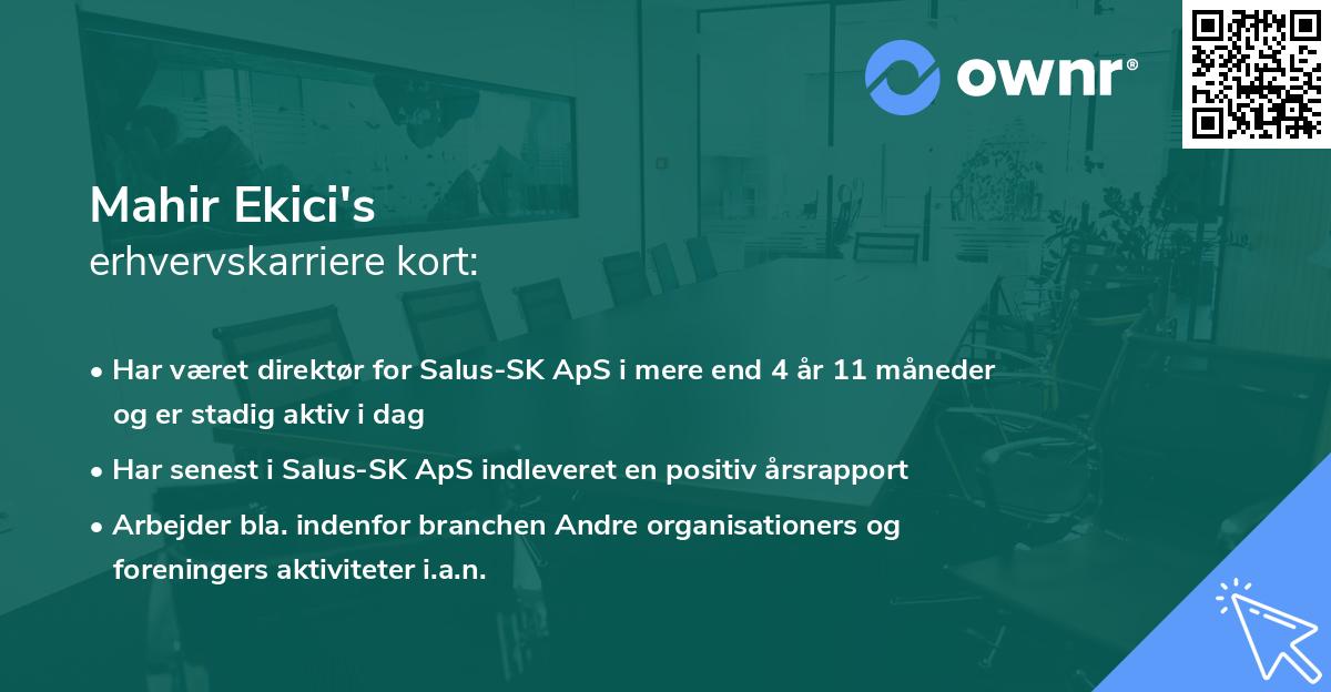 Mahir Ekici's erhvervskarriere kort