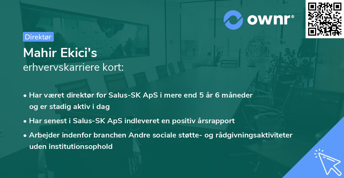 Mahir Ekici's erhvervskarriere kort