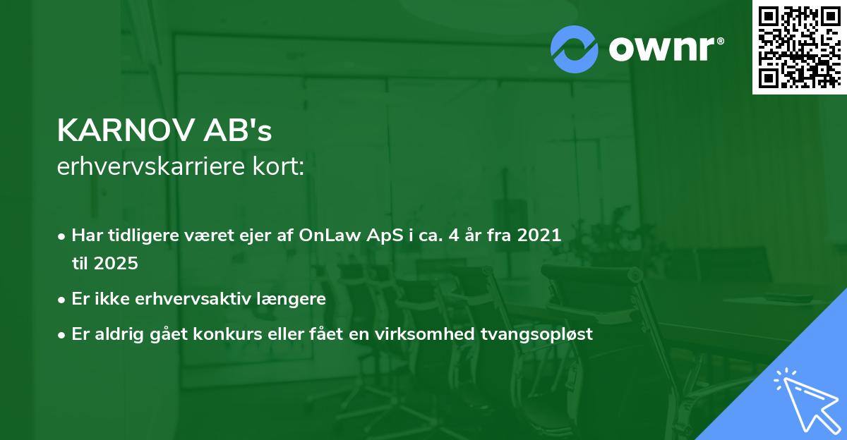 KARNOV AB's erhvervskarriere kort