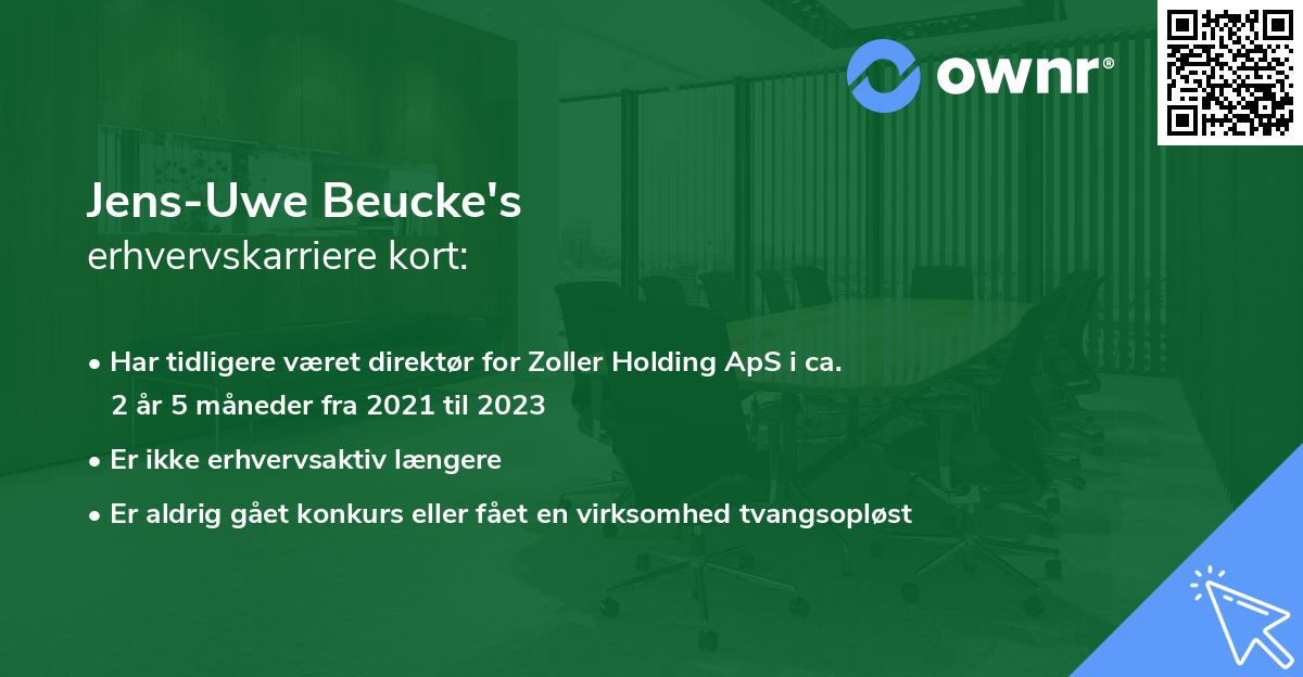 Jens-Uwe Beucke's erhvervskarriere kort