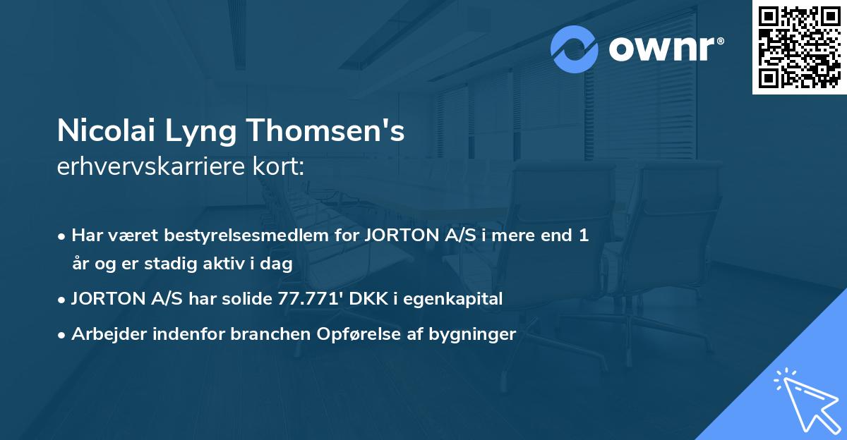Nicolai Lyng Thomsen's erhvervskarriere kort