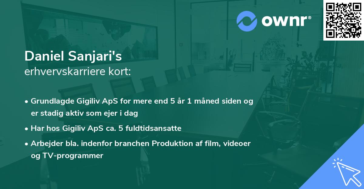 Daniel Sanjari's erhvervskarriere kort