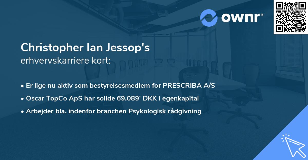 Christopher Ian Jessop's erhvervskarriere kort