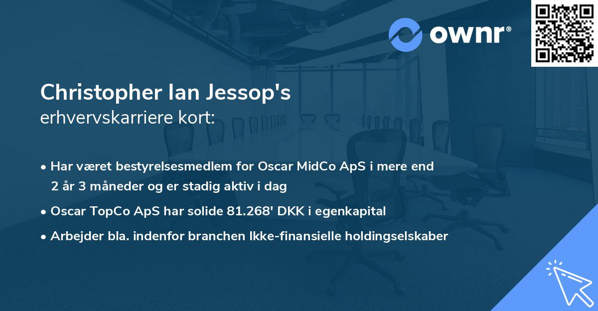 Christopher Ian Jessop's erhvervskarriere kort